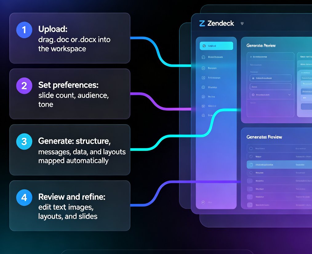 AI Prompt to Deck: Zendeck Generates Professional Slides in Minutes