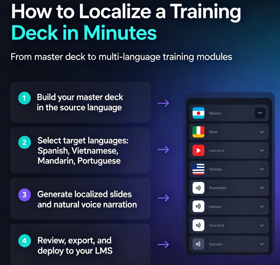 Localize Training Decks Fast: Zendeck's 40+ Voice Languages Explained