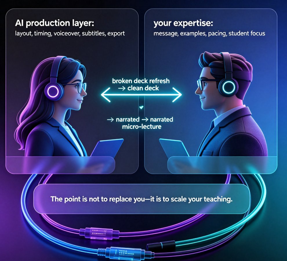 From PPT to Video: Create a Narrated Micro-Lecture with Zendeck