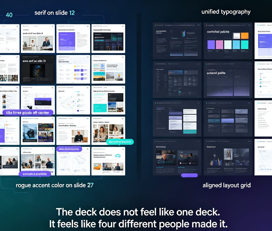 Can Zendeck Unify Fonts, Colors, and Layout Across Slides?