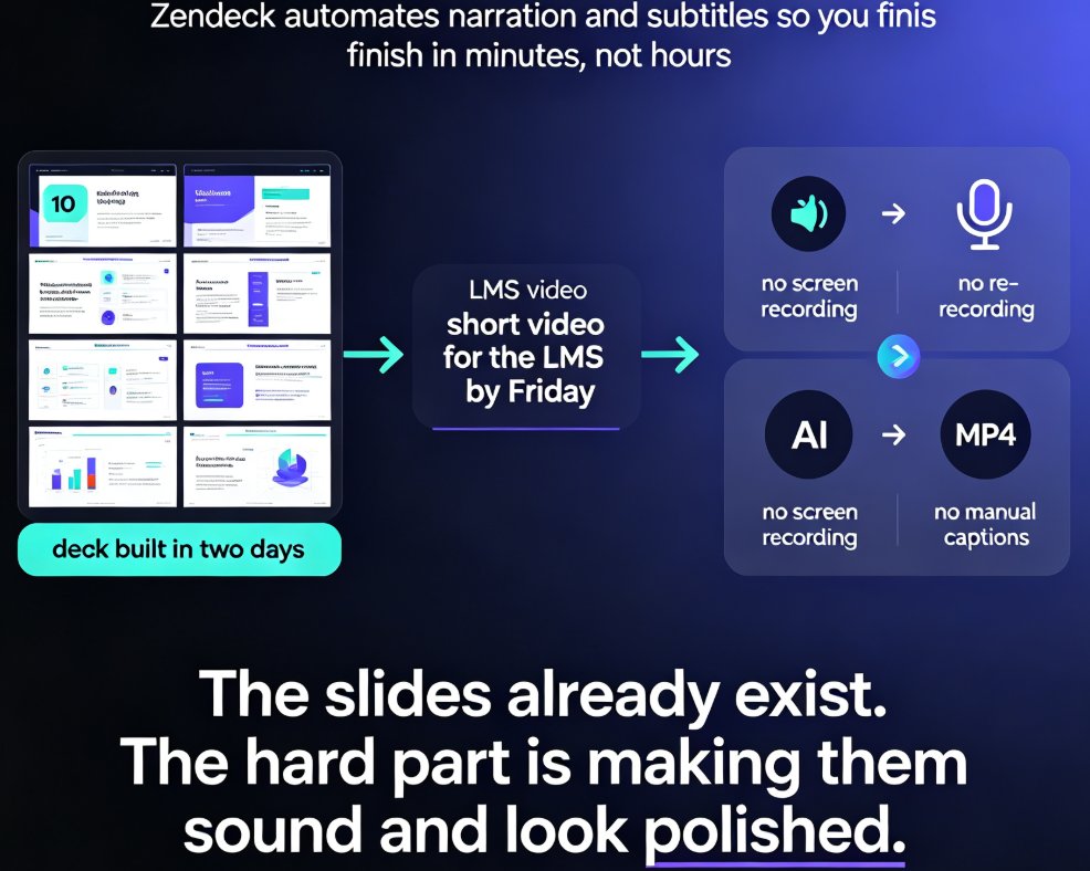 PPT to Video with Zendeck: Automated Narration and Subtitles