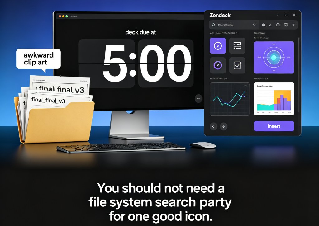 How to Search & Insert Icons, Charts & Illustrations in Zendeck’s Asset Library