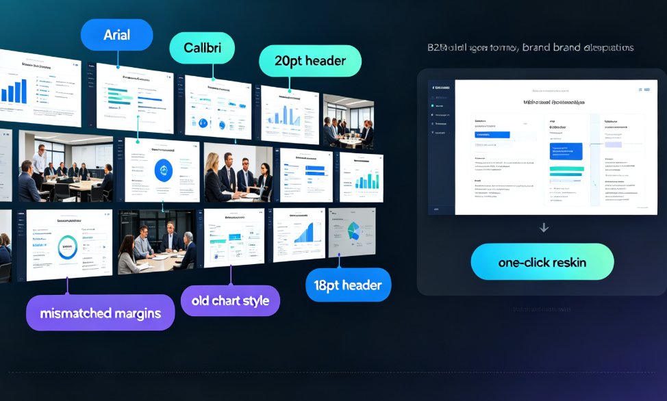 One-Click Reskin Fixes Inconsistent PPT Styles Across Your Team